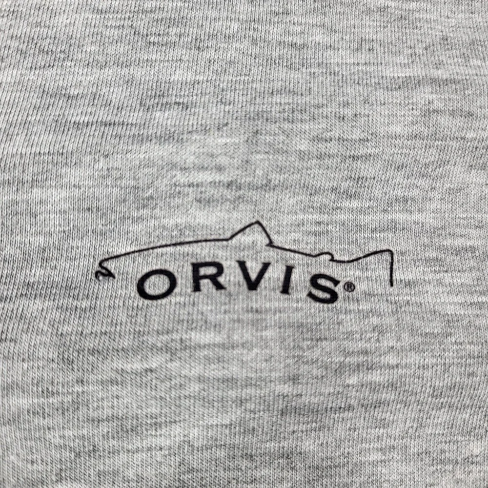 Orvis Pullover Mens Large Gray Trout Bum 1/4 Zip Long Sleeve Fishing Shirt - Picture 2 of 7